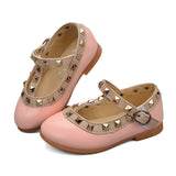 Christmas Gift  Toddler Baby Girls Shoes For Kids Leather Shoes Flats Rivet T-Strap Roman Gladiator Summer Children Shoe Princess For Girl
