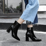 Graduation Gift Big Sale New style Female Winter Fashion Chelsea Boots 2022 New Dropshipp Low Heel Boots Zipper Women Round Toe Square heel Sequin Boots