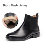 Christmas Gift BeauToday Chelsea Boots Women Genuine Calfskin Leather Plus Size Autumn Winter Fashion Brand Ankle Shoes Handmade 03025