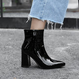 Graduation Gift Big Sale New style Female Winter Fashion Chelsea Boots 2022 New Dropshipp Low Heel Boots Zipper Women Round Toe Square heel Sequin Boots