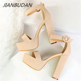 Christmas Gift Super high heel 13cm Women's Banquet sandals Brand Elegant sandals Women High Heels Summer sexy Open Toe Pumps 34-40