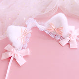 Lourdasprec-Harajuku Kawaii Fashion Lolita Maid Costume Cosplay Cat Ear Lace Headdress