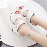 Christmas Gift 2021 Summer Women Shoes Sexy Ladies High Heels Woman Square Heels Sandals Summer Ladies Shoes Women Sandals Thick Heel 11cm