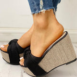 Lourdasprec Free Gift Feet Chain Slip On Leisure Platform Summer Sandals 2022 Wedges High Heels Women Shoes Woman Mules Flip Flops
