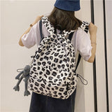 Graduation Gift Big Sale 2022 Large Capacity Waterproof Fashion Nylon Women Backpack Female Leopard Print Travel Computer Bags College Girls School Bag