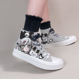 Lourdasprec 2022 Gothic Anime Zapatillas Mujer Fashion Cool Girl Canvas Sneakers Japanese Style Cartoon Women's Espadrilles Casual Ladies Shoes