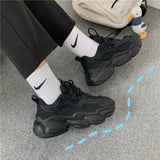 Lourdasprec New Shoes Women Couple's Thick-Soled Black Dad Shoes Female INS Korean Style Casual Sneakers Girls Chunky Sneakers Big Size