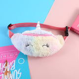 Graduation Gift Big Sale Soft Plush Unicorn Women Fanny Pack Cute Cartoon Girl Waist Bag Travel Children Zipper Chest Bag Mobile Phone Pouch Purse