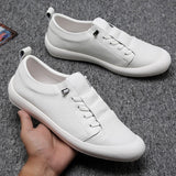 LOURDASPREC-Graduation Gift - New Genuine Leather Shoes Men Sneakers Casual Male Footwear Fashion Brand White Shoes Mens Cow Leather White Sneakers A1697