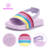 Graduation Gift Big Sale  Girls Slides Sandal Toddler Outdoor Indoor Lightweight Anti-skid Beach/Pool Children Unicorn Slippers For Baby with Back Strap