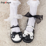 Lourdasprec Sweet Lolita shoes kids 2022 new autumn Lolita shoes bow flat bottom uniform JK shoes cute L07