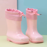 Christmas Gift ULKNN Hot Sale Children's Rain Shoes Girl's Cartoon Anti-slip Kid's Rain Boots Water Shoes Baby Pink Black Shoe Boy's Rubber