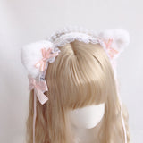 Lourdasprec-Harajuku Kawaii Fashion Lolita Maid Costume Cosplay Cat Ear Lace Headdress