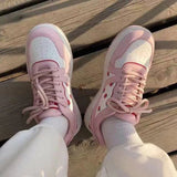 Lourdasprec 2022Kawaii Strawberry Zapatillas Mujer 2021 Autumn Woman Vulcanize Shoes Fashion Patchwork Pink Female Shoes Casual Ladies Footwear