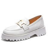 Christmas Gift  Shoes Women Spring 2022 New White Thick-soled Ladies Sneakers Genuine Leather Casual Trend Girl Shoes Students