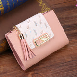 Graduation Gift Big Sale Fashion Women's Wallets Tassel Short Wallet for Woman Mini Coin Purse Ladies Clutch Small Wallet Female Pu Leather Card Holder