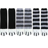 Lourdasprec 6 Pairs Womens Socks Cats Paw Stripe 3d Socks Cute Warm Winter Thick Girls Cartoon Animal Fingers Sock Tiger/Cat Foot Sox