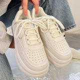 Lourdasprec White Women's Sneakers Shoes Sports Kawaii Platform Spring Flat Tennis Casual Basket Vulcanize Running Lolita Trainers 2022