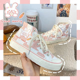 Kawaii Shoes Women's Sneakers Sports Japanese Sweet Lolita Cute Girl Pink Students Canvas Platform Causal Female 2022