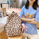 Graduation Gift Big Sale 2022 Large Capacity Waterproof Fashion Nylon Women Backpack Female Leopard Print Travel Computer Bags College Girls School Bag