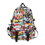 Graduation Gift Big Sale  Harajuku Girl Male School Bag Female Graffiti Print Men Backpack Women Book Boy Bag Nylon Ladies Fashion Laptop Backpack Student