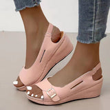 Lourdasprec Sandalias Mujer 2022 Female Wedge Heels Shoes Women Summer Comfortable Sandals Slip-on Flat Sandals Platform Sandalias Fr5