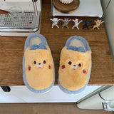 Cute Shy Strawberry Bear Slippers For Women Fashion Kawaii Fluffy Winter Warm Slipper Woman Cartoon Smiley Face  House Slippers