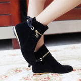 Graduation Gift Big Sale Sweet Bow Ankle Boots Women Faux Suede Boots Short Boots Fashion round toe solid ankle boots Woman Plus Size 35-43
