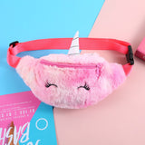 Graduation Gift Big Sale Soft Plush Unicorn Women Fanny Pack Cute Cartoon Girl Waist Bag Travel Children Zipper Chest Bag Mobile Phone Pouch Purse