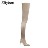 Christmas Gift 2022 Thigh High Boots Over The Knee Elastic Stretch Boots Women Botas Mujer Sexy Knee High Heels Sock Boots New