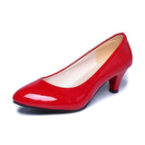 Patent leather Low Heels Shoes Women Professional Shoes Ladies Shallow Mouth Work Shoes Elegant Ladies Office Shoes