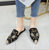Lourdasprec 2022 Luxury Women Mules Ladies Summer Chinese Slippers Women Shoes 2019 New Low Heels Flat Casual Shoes Woman Flip Flops