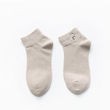 Lourdasprec Women Socks Summer Cotton Embroidery Bear Short Socks Harajuku Kawaii Female Casual Cartoon Ankel Socks High Quality