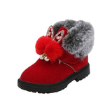 Christmas Gift Winter Boots for Toddler Girl Cotton Shoes Princess Baby Boots for Kids Girls Booties Thick Plush Warm Children's Running Shoes