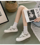 HOUZHOU Platform Sneakers Women's Sports Shoes Flats Casual 2022 White Vulcanize Tennis Female Kawaii Lolita