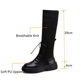 Christmas Gift Women's Long Boot Footwear High Boots Stable Heel Pu Fabric Rider Boots Thick Heel Thick-soled Outdoor Plush Winter Boot 2021new