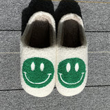 Lourdasprec New Pink Smiley Face Slippers Women Smile Slippers Happy Face Slippers Retro Smiley Face Soft Plush Comfy Warm Slip-on Slippers L43