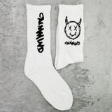 Lourdasprec Socks Cotton Cartoon Pattern Hip Hop Style Breathable Mid Tube Socks Skateboard Socks 1 Pair Soft Long Sock for Men