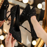 Lourdasprec 2024 Women Pumps Luxury  High Heels Summer Bride Shoes Comfortable Triangle Heeled Party Wedding Shoes Shoes Women Heels
