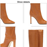 Lourdasprec Size 33-43 Women Short Boots Fashion Platform Zipper High Heel Winter Shoes Woman Warm Mid Calf Lady Casual Footwear