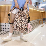 Graduation Gift Big Sale 2022 Large Capacity Waterproof Fashion Nylon Women Backpack Female Leopard Print Travel Computer Bags College Girls School Bag