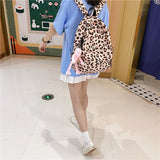 Graduation Gift Big Sale 2022 Large Capacity Waterproof Fashion Nylon Women Backpack Female Leopard Print Travel Computer Bags College Girls School Bag