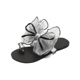 Lourdasprec  Luxury Celebrities Slippers Women Larger Rhinestone Ring Toe Cute Polka Dot Bow-Tie Flats Flip Flops Indoor Shoes Ladies Sexy