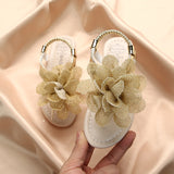 Christmas Gift Girls Sandals 2021 Summer New Bohemia Flowers Baby Fashion Soft Students Shoes Kid's Cool Slippers Pink Thong Flats single