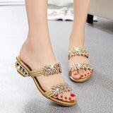 2022 New women shoes slippers summer beach sandals Fashion women Rhinestone outdoor slippers flip flops shoes women mujer