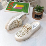 Lourdasprec The New Summer Style Of 2022 Is Web Celebrity Flat Bottom Half Toggle Lady's Lazy Thick Bottom Fashion Sandals
