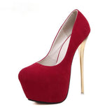 Graduation Gift Big Sale 2022 Red Black Pumps Luxury Women Shoes High Heel Stripper Pumps Super High Heel 16cm Zapatos Mujer Big Size 43 44 45