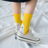 Lourdasprec Cartoon Socks Animal Print Duck Cute Calcetines Harajuku Kawaii Women Skarpetki Kobieta Skarpety Mujer Meias Calcetas Funny Sock