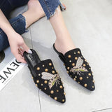 Lourdasprec 2022 Luxury Women Mules Ladies Summer Chinese Slippers Women Shoes 2019 New Low Heels Flat Casual Shoes Woman Flip Flops