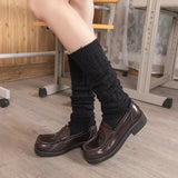 Lourdasprec Japanese JK Lolita Style Sweet Girl Leg Warmers Solid Color Knitted Foot Cover Women Autumn Winter Leg Warmer Socks Heap Socks